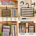 5-Piece Multi-Purpose Plastic Hangers for Wardrobe | Space-Saving Clothes Hangers