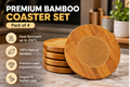 Premium Bamboo Coaster Set of 4 – Heat Resistant Wooden Pot Stand | Eco-Friendly Table Protector