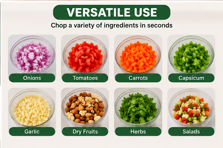 450ml Manual Vegetable Chopper with Stainless Steel Blades | Pull-Cord Kitchen Chopper